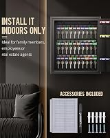 Uniclife 60 Key Cabinet with Combination Lock and Adjustable Racks Black view 8