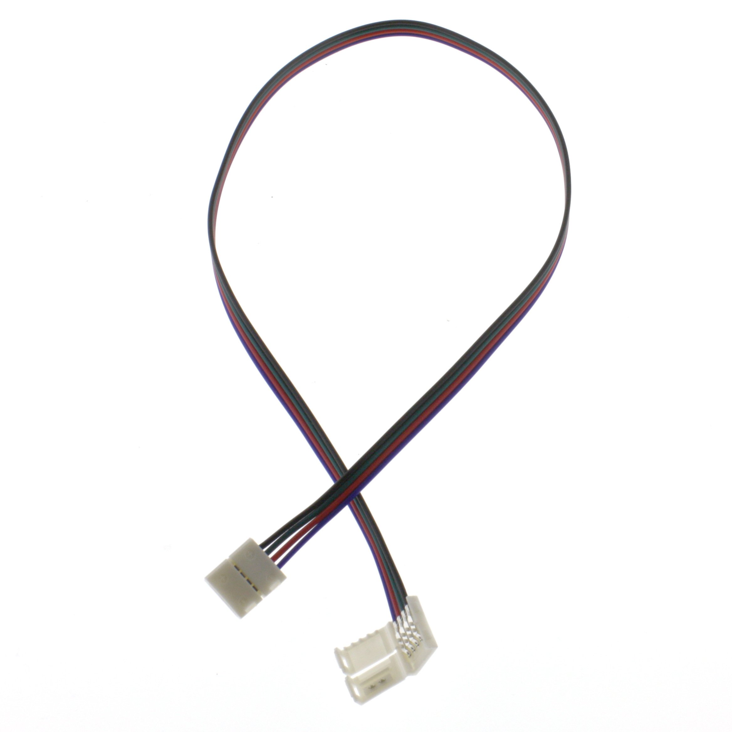RGB Connector with 50 cm Cable for 10 mm LED RGB Strips; Clip Connector; RGB Extension