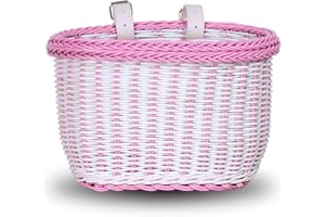 EIRONA Bicycle Front Handlebar Basket for 12-18 Inch Girls Bike, Water Resistant Storage, Bicycle Accessories