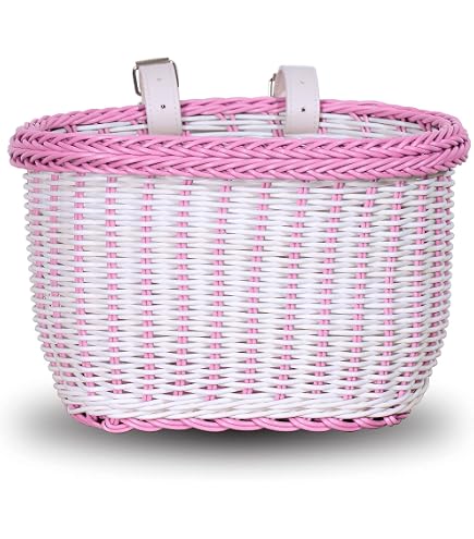 Panier Vélo Enfant Tissé Imitation Rotin – Sangle Cuir Ajustable, Pour Guidon Et Tricycle