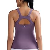 RUNNING GIRL Workout Tops for Women,Racerback Tank Tops with Built in Bras,Padded Sports Bra Yoga Tank Athletic Tops