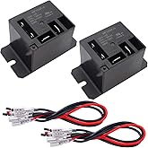 Tnisesm 2PCS Sealed Power Relay SPST AC120V Coil, 40 Amp 120 VAC with Flange Mounting and 8 Quick Connect Terminals Wires Hig