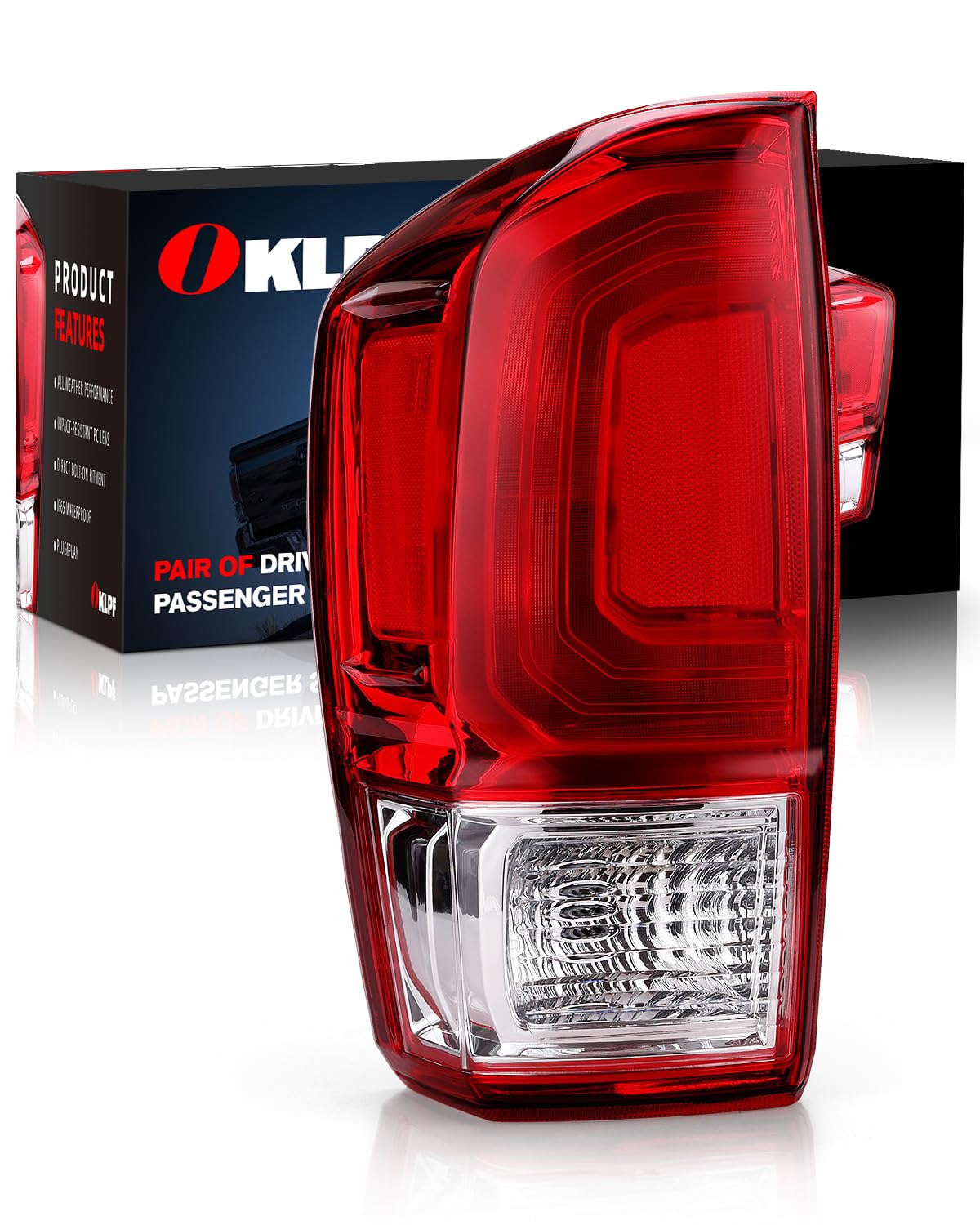 Photo 1 of OKLPF Rear Brake Tail Lights Compatible With 2016 2017 2018 2019 2020 2021 2022 2023 Toyota Tacoma Pickup Replace 81560-04170,Replace Red Taillight Assembly,Includes A Luxurious Box,Left Driver Side