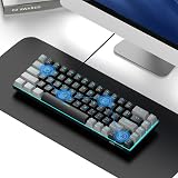 MageGee 60% Mechanical Keyboard 68 Keys Red Switch USB Wired Blue Backlit view 6