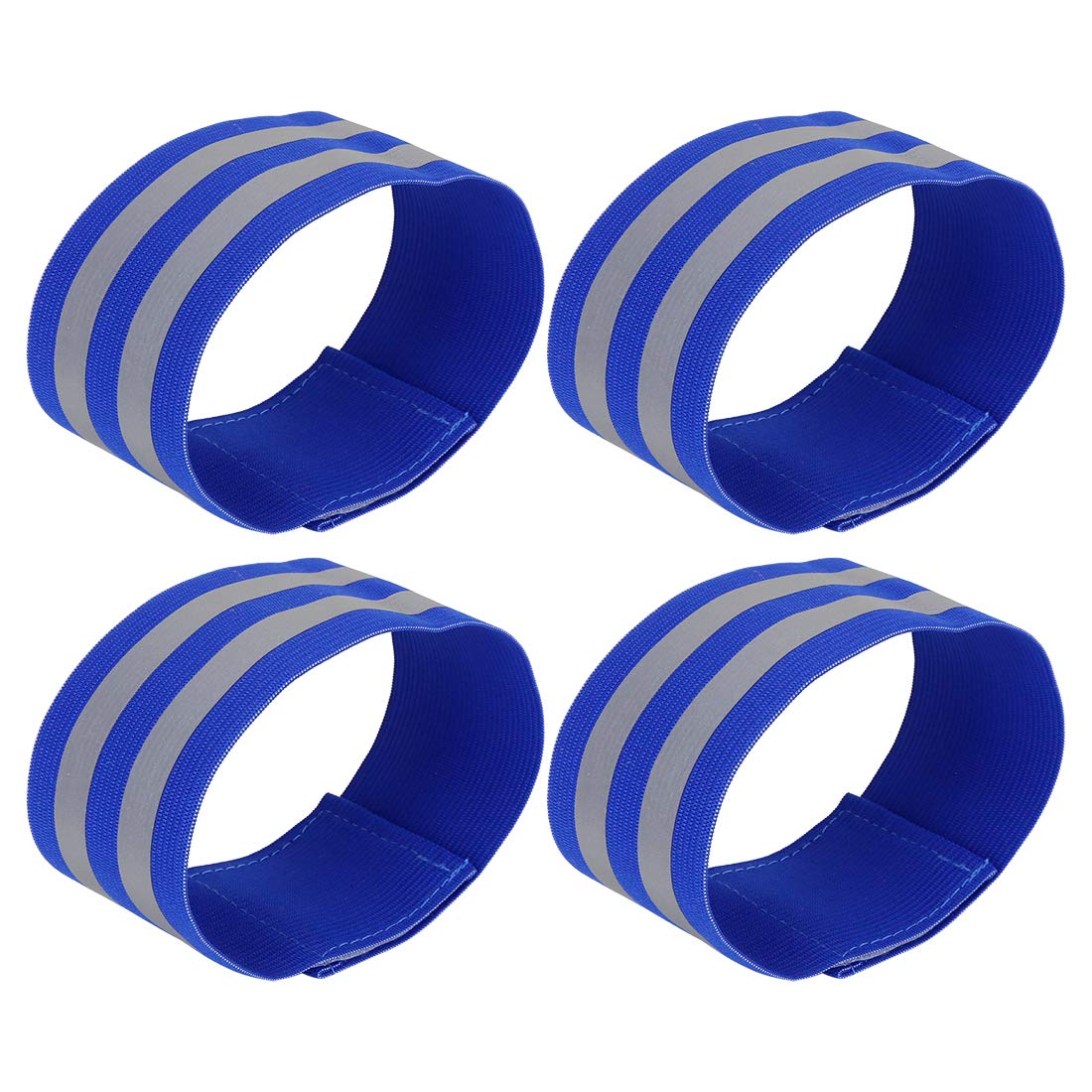 X AUTOHAUX 4pcs Reflective Bands for Arm Cycling Reflective Armbands Blue