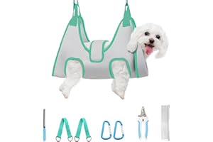 Supet Dog Grooming Hammock Harness for Cats Dogs, Relaxation Pet Restraint & Small Animal Leashes Sling Helper Nail Trimming Clipping