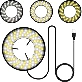 Light Microscope LED Ring Illuminator, USB Adjustable LED Ring Light for Industry Monocular Binocular Trinocular Stereo Microscope &amp; Camera (CW WW 96 LED)