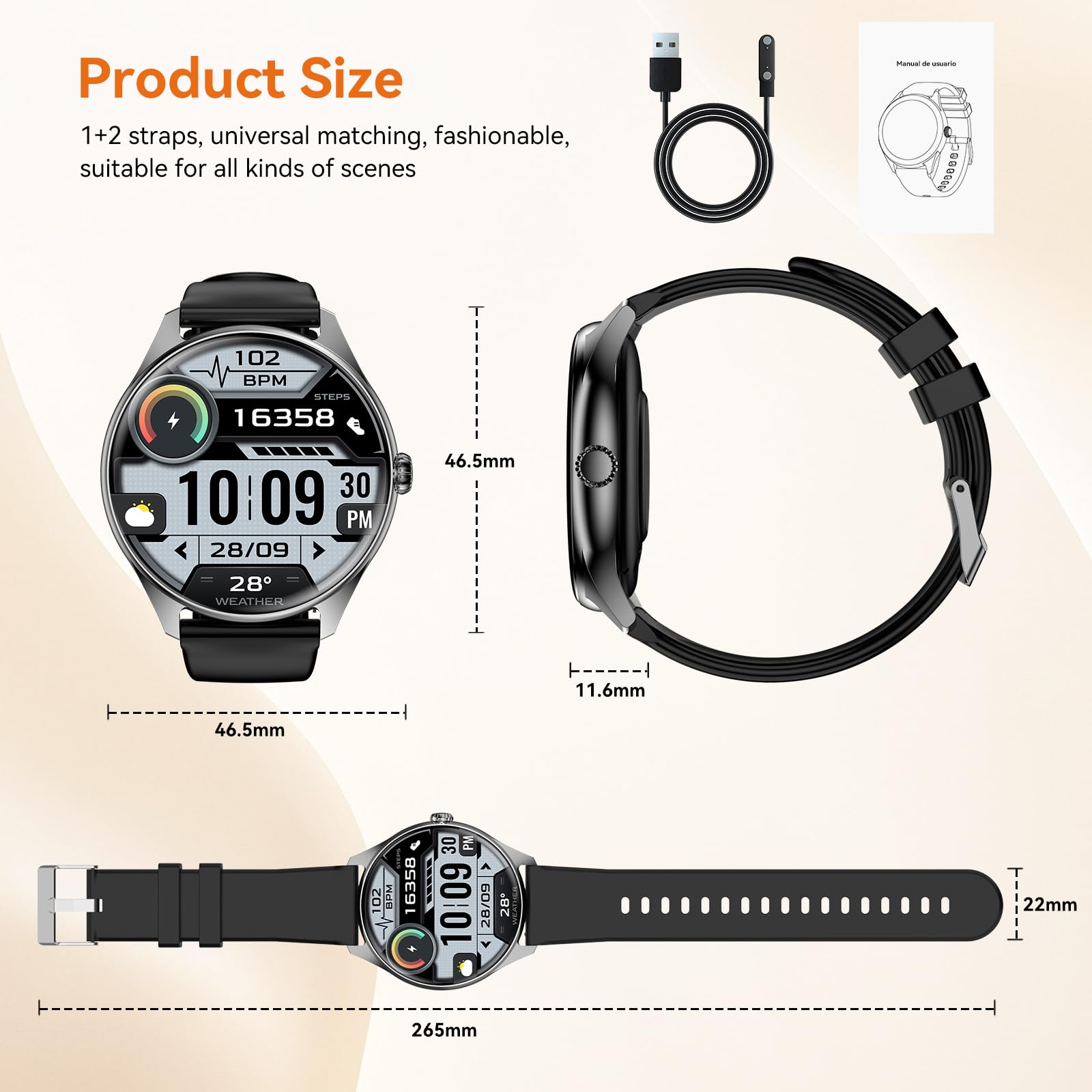 Smart Watches for Men Women, 1.43