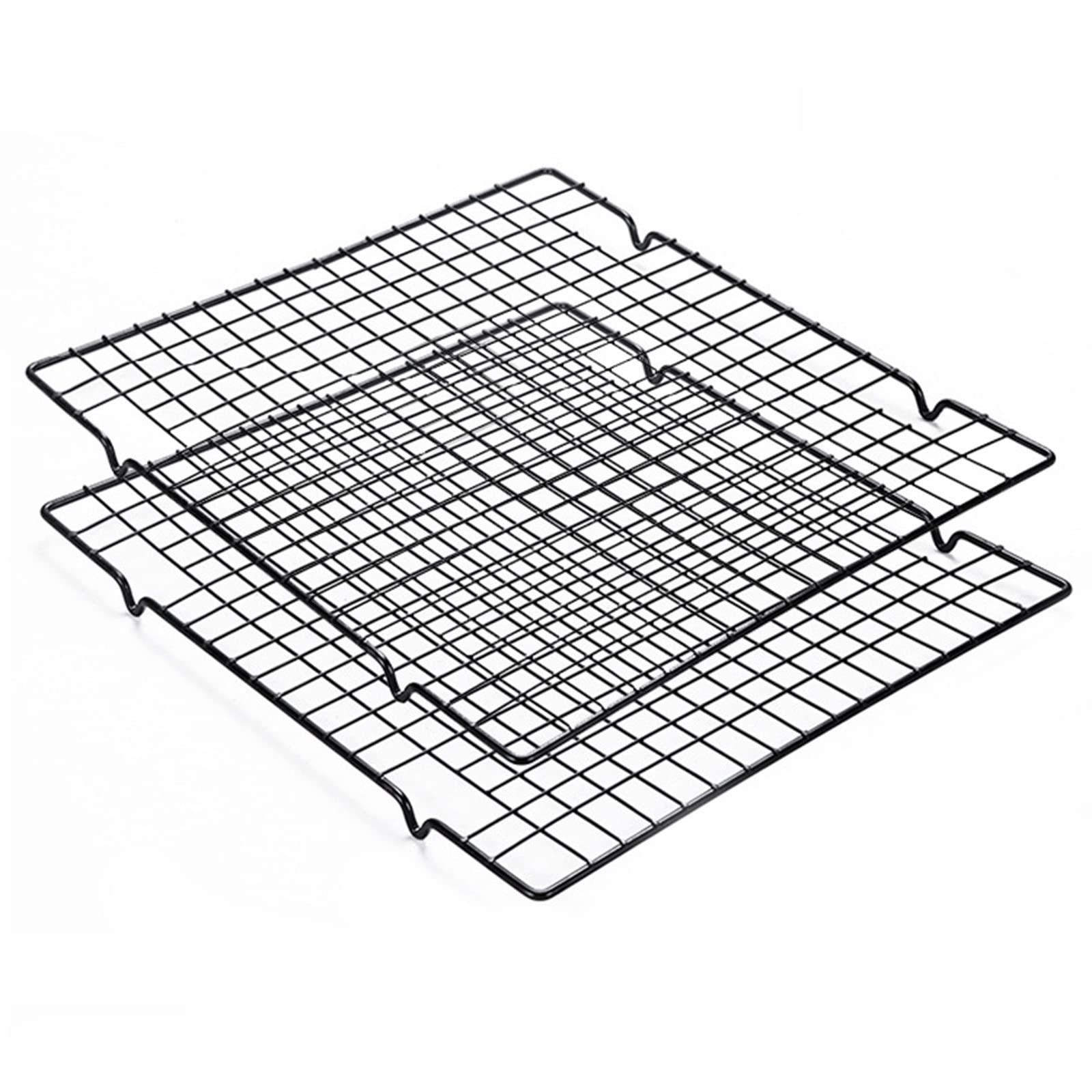 TheStriven Rectangular Cake Cooling Rack Set of 2 Baking Wire Rack Cooling Rack Baking Rack Stainless Steel Grill Steam Rack for Roasting,Baking,Grilling,Cooling,Multipurpose Bread Drying Cooler Stand