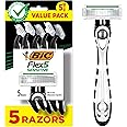 BIC Flex 5 Sensitive Men's Disposable Razors, Perfect for Father's Day, 5-Blade Precision for a Close Shave, 5-Pack