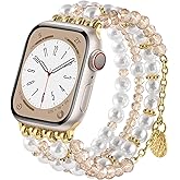 KOREDA Beaded Bracelets Compatible for Apple Watch Band 38mm 40mm 41mm 42mm 44mm 45mm 46mm Women, Fashion Handmade Dressy iPhone Watch Bands Stretchy Strap for iWatch Series 11 10 9 8 7 6 5 4 3 2 1 SE