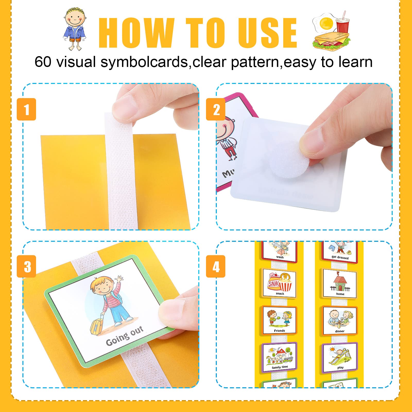 Mua Geyee Visual Schedule for Kids with Autism Toddler Daily Routine ...