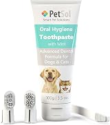 PetSol Dental Care Kit for Dogs & Cats Toothpaste 100g with 3 Brushes view 2