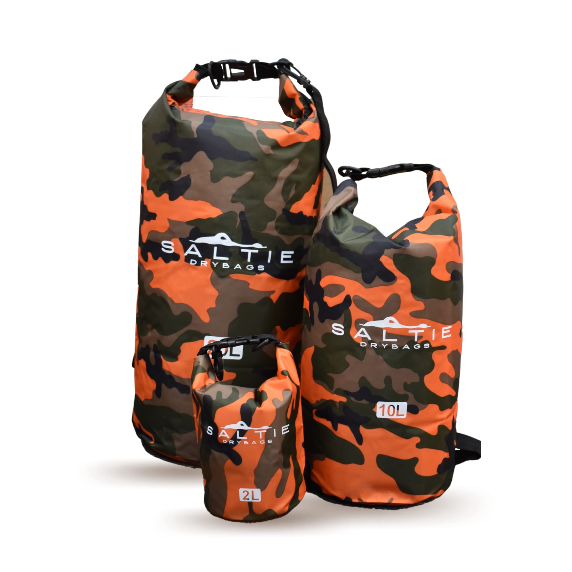 Saltie Sports Waterproof DryBag - Dry Bag for Water Sports - Ultra Strong Dry Bag Rucksack IPX6 Rated - 2L, 10L and 20L - Water Proof Bag -CAMO