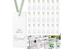Suweiyuanshiyi 24 Pack Reserved Seating Signs for Wedding Chairs with Ribbon,Hanging Seating Markers for Wedding Ceremony Rec