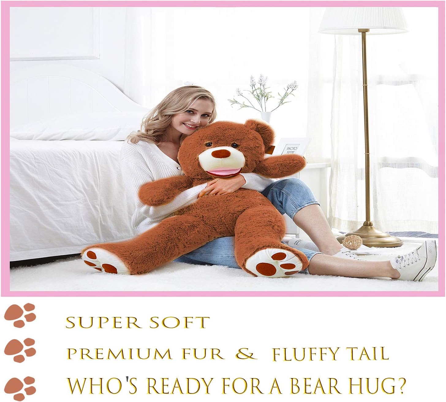ChiFit Big Teddy Bear 39", Teddy Bears Stuffed Animals, Giant Teddy Bear ,Tan: Toys & Games