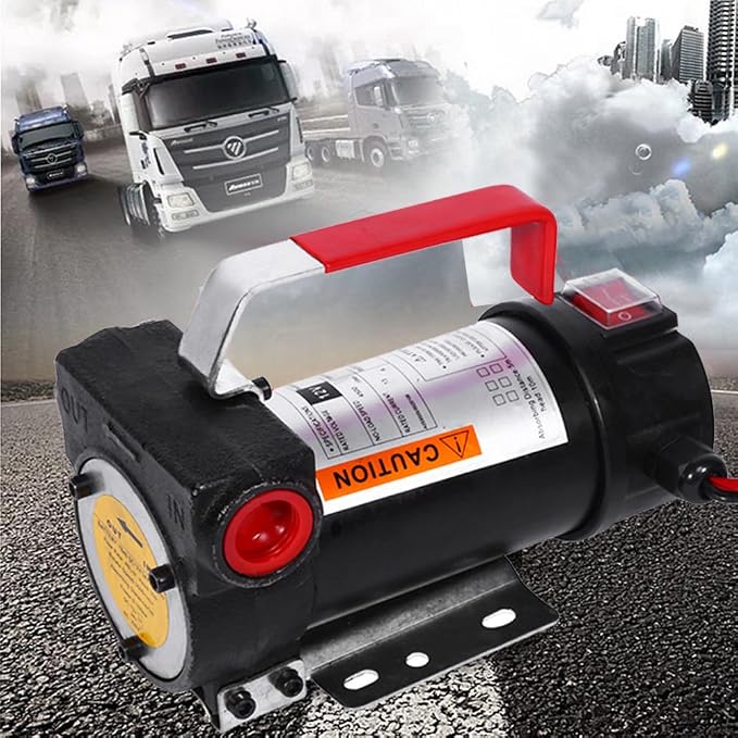 Pompe à Gasoil Électrique 12V 175W - Débit 50L/min - Auto-Amorçante Avec Pistolet Et Tuyaux