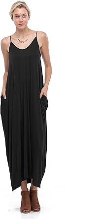 black spaghetti strap maxi dress