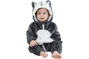 BJWEO Cute Baby Girl Boy Animal Christmas Outfit Halloween Costume, Newborn Infant Toddler Winter Onesie Pajamas Cosplay
