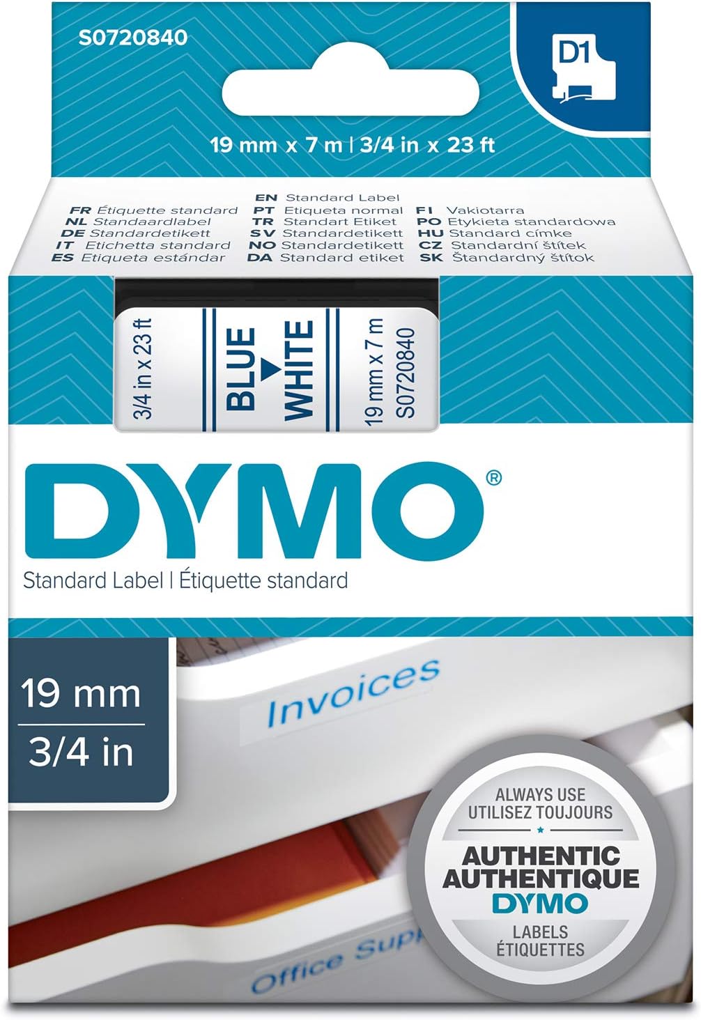 Nastri Etichette Autoadesive Dymo D1 - Bianco Su Nero, 24 Mm X 7 M, Per Stampanti LabelManager - Foto 4