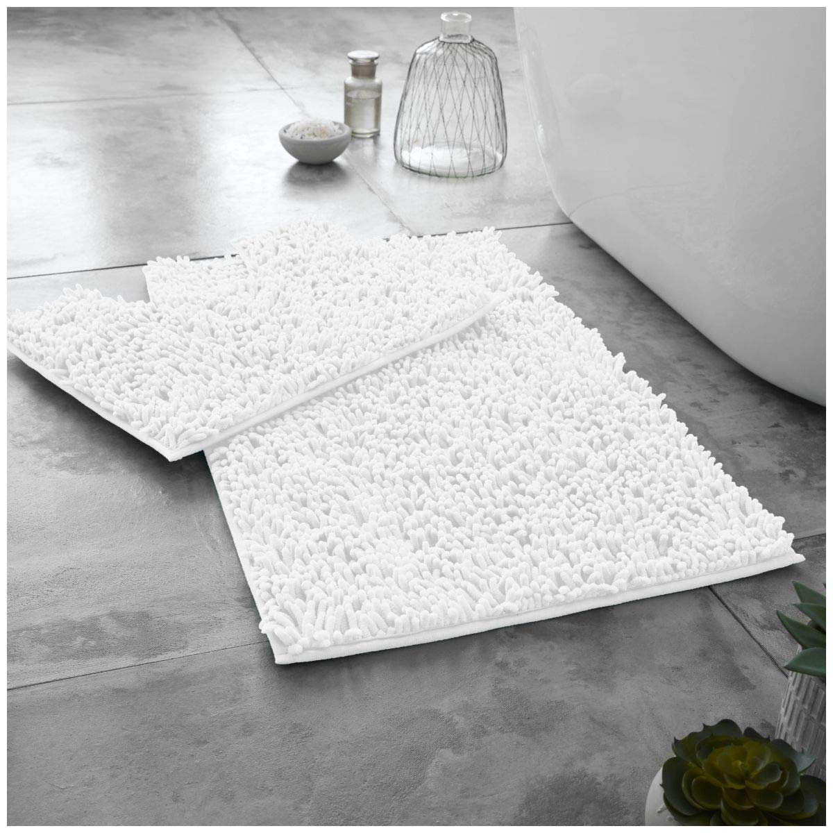 Gaveno Cavalia Super Absorbent 2 PIECE LOOP BATH SET White