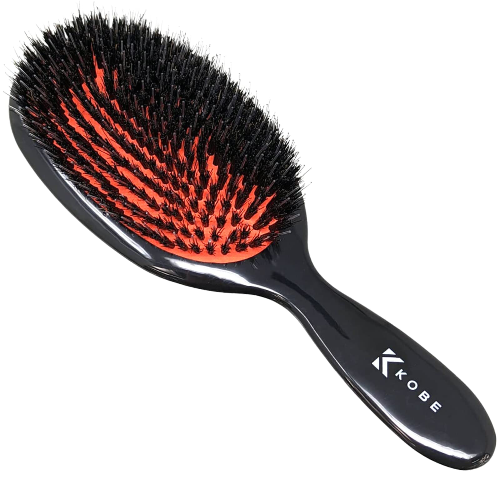 Kobe K80 Series Professional Dual-Bristle Cushion Paddle Brush - Boar Bristle Hair Brush - Smoothing Hair Brush for Blow Dry, Detangling & Straightening (Large)
