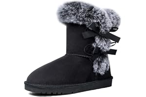 WFL Women Snow Boots Classic Mid-calf Fur Lining Fashion Winter Boots