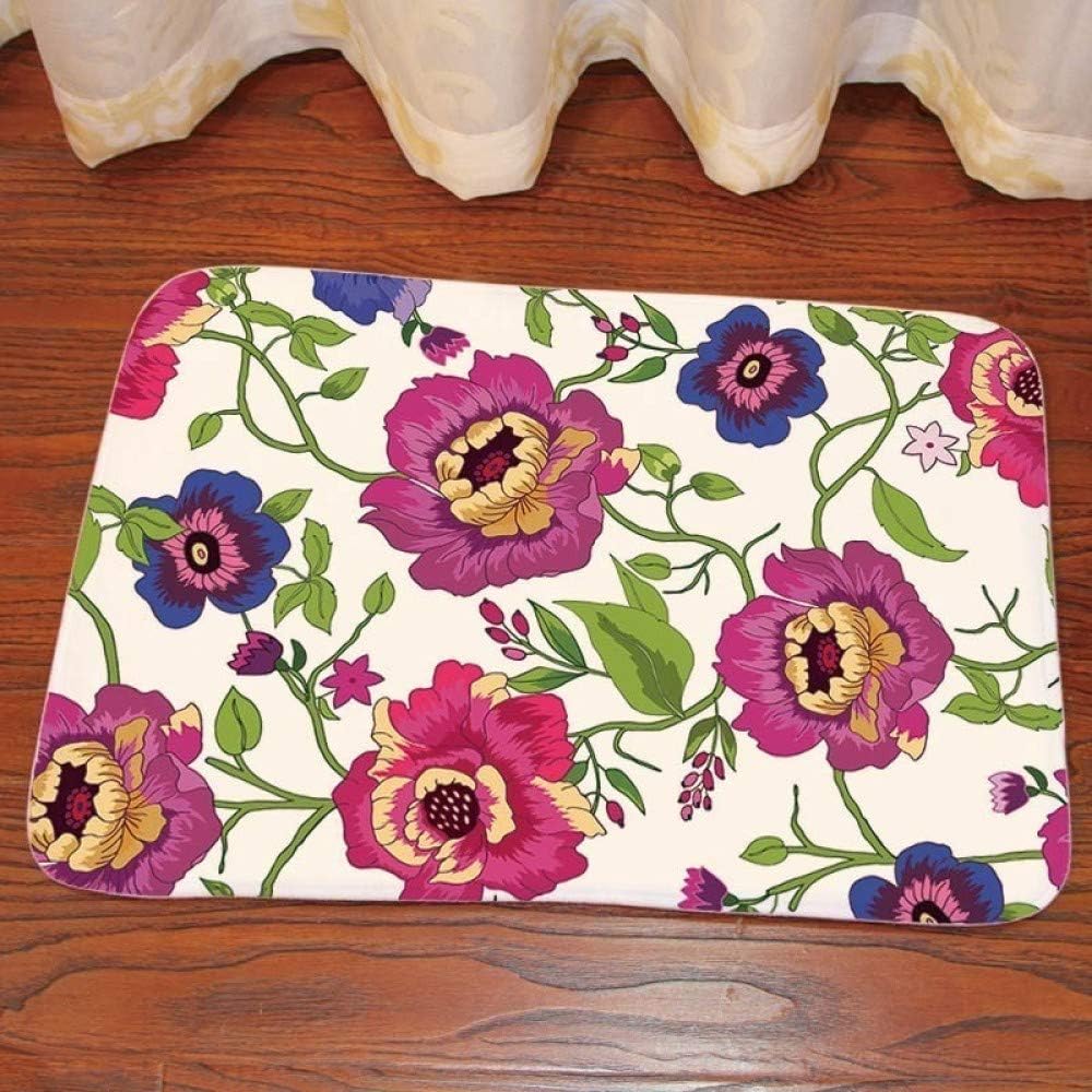KFEKDT Doormat Entrance Carpet Floor Mat Kitchen Carpet Indoor Bathroom Non-Slip Carpet Door Mat Cartoon Plant Printing A5 50cmx80cm
