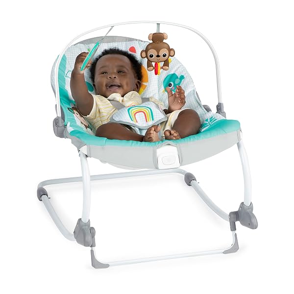 BRIGHT STARTS WILD VIBES INFANT TO TODDLER ROCKER WITH VIBRATIONS, UNISEX, NEWBORN +