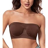 HACI Women's Non Padded Strapless Bra Underwire Bandeau Seamless Multiway Supportive Tube Top