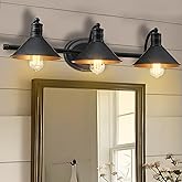 Faymart lighting 3 Light Bathroom Vanity Light Over Mirror - Farmhouse Wall Light for Bathroom Vanity Powder Room, Rustic Goo