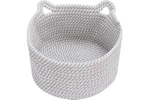 Linkidea Cotton Rope Woven Toilet Paper Basket, Bathroom Countertop Organizer Basket Bin, Toilet Paper Rolls Tissue Storage C