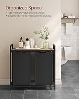 VASAGLE 2-Compartment Laundry Basket Sorter 92L 73x33x72 cm Camel view 3
