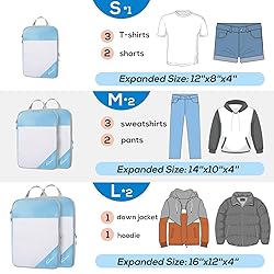 Compression Packing Cubes for Travel, 5 Set Packing