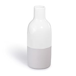 Kaloogo Vase Corina Tischvase Blumenvase Flasche mediteran aus Keramik - Weiß