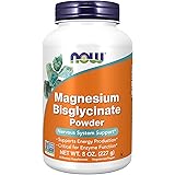 NOW Supplements, Magnesium Bisglycinate Powder, Enzyme Function*, Nervous System Support*, 8-Ounce