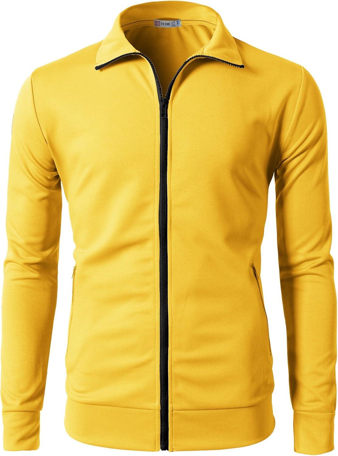 H2H Mens Active Slim Fit Track Lightweight Jacket Zip-up Long Sleeve Training Basic Designed at  Men’s Clothing store