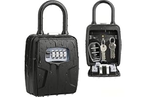 Large Key Lock Box, [Hanging & Wall Mounted] Diyife Large Capacity Lock Box for Car Keys Outdoor, Waterproof Resettable 4 Dig