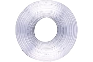 DERNORD PVC Tubing 1/8" ID X 1/4" OD Flexible Clear Vinyl Hose 50' Food Grade