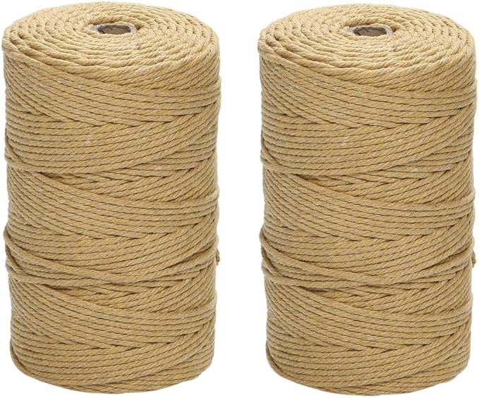 Amazon ナチュラルコットン マクラメ 紐 コード ロープ 3mm 綿紐 Diy マクラメ編み 2個セット Gany カーキ 0m 2個 アクセサリー用紐 糸 通販