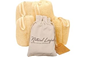 CRAFTSOFEGYPT All Natural Loofah Sponge, Pack of 4 Real Egyptian Bath & Shower Exfoliating Loofa Scrubber Sponges for Face, Back & Body, Eco Friendly, No Toxic Chemicals, 6" x 6" by Crafts of Egypt