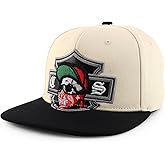 Trendy Apparel Shop Chicano Skull with Bandana Embroidered Flatbill Snapback Cap