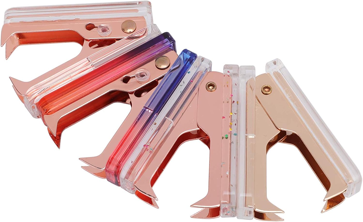 LUYING Clear Staple Remover Extra Wide Stainless Steel Jaws Staple Puller Tool for Office School Home Supplies (Rainbow) : Office Products