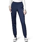 Women's Comfort Waist Cargo Jogger Scrub Pant, Red, S