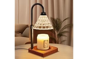 MAKYTWOW Candle Warmer Lamp with Dimmer, 2H/4H/8H Timer, Compatible with Yankee Candle Large Jar Candle, Home Decor Gift for her, Birthday Gift for mom, Home Scented Jar Candles Heater (Black Wood)