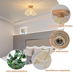 Zswanbei D12.5 Inch Boho Light Fixtures Flush Mount