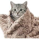 Cat Blanket for Indoor Cats Ultra-Soft Plush Small Blanket Machine Washable Cozy Calming for Kittens Cats Bed Couch Car 21"x18" Coffee