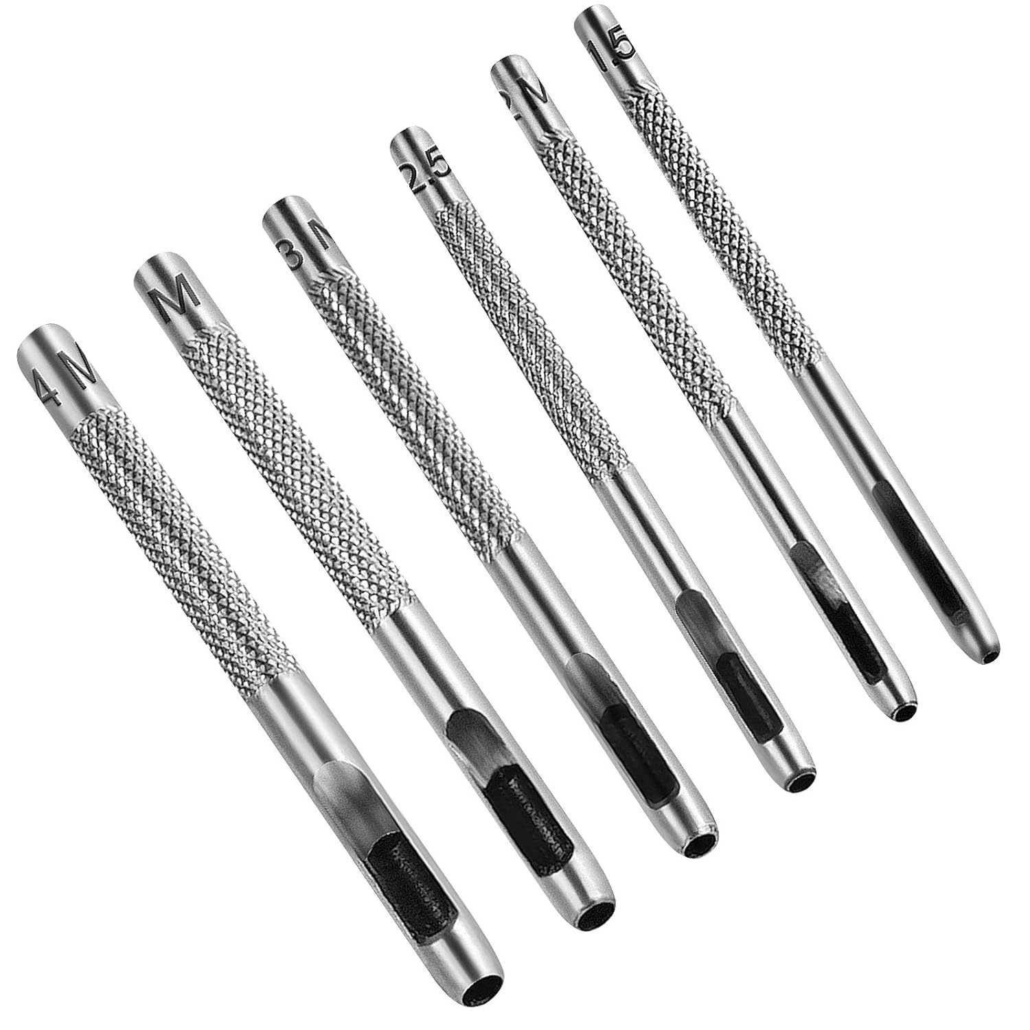 6 Pcs Leather Hole Punch (1.5mm-4mm) Hollow Punch Set，Leather Punch Tool， Leather Working Tools for Leather Watch Band, Leather, Gasket Belt, Fabric, Canvas Paper Plastics.: Industrial & Scientific
