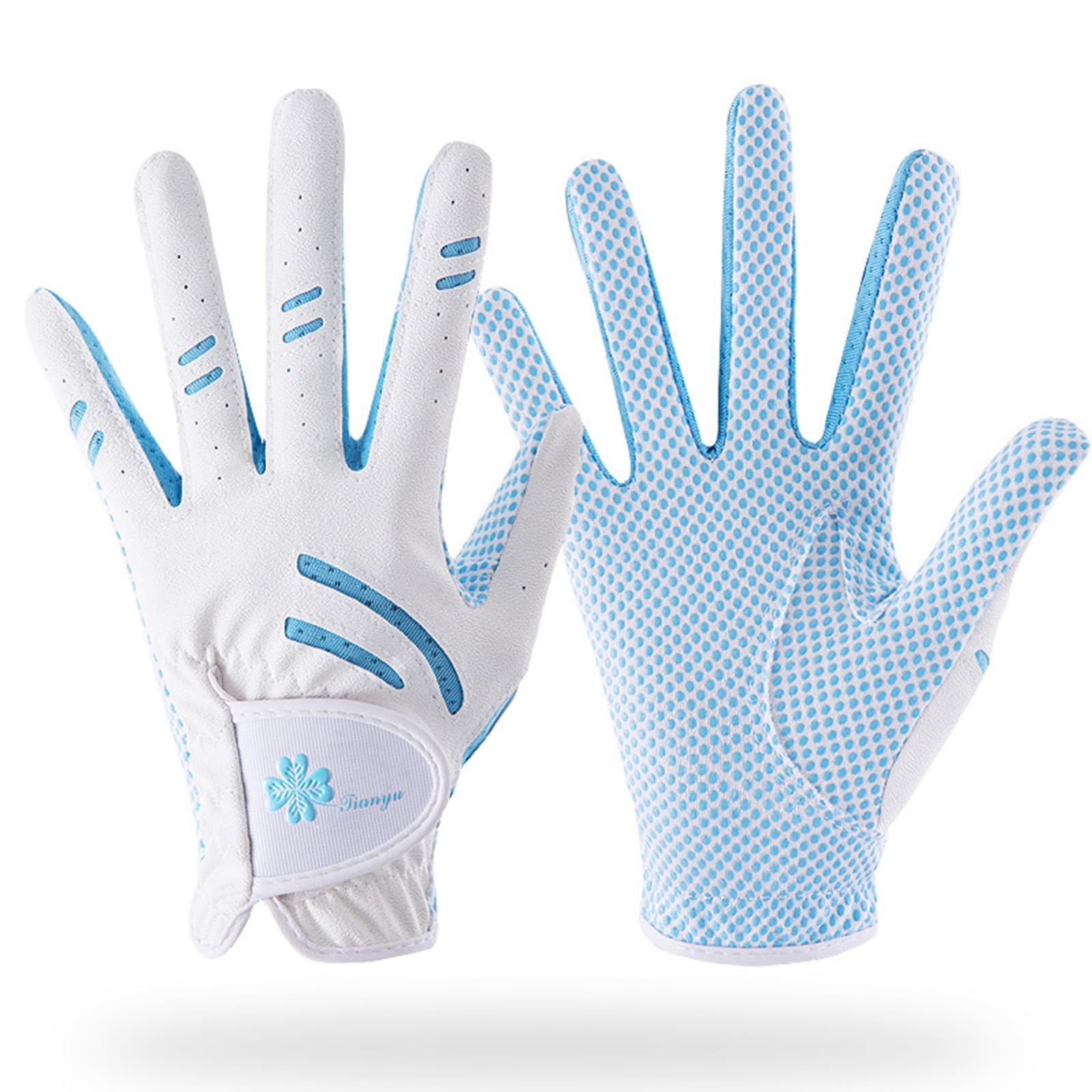 Lawaia A Pair Kids Golf Gloves Junior Golf Glove Leather Elastic Fabric Breathable Pink Golf Glove Left and Right Handed Golf Glove Golf Accessories for Kids