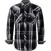 VENZULIA Men's Western Snap Shirt Long Sleeve Regular Fit Plaid Shirts